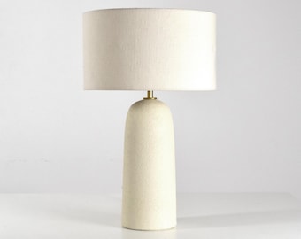 Handmade Ceramic Table Lamp Plaster Texture DeBarro De Barro