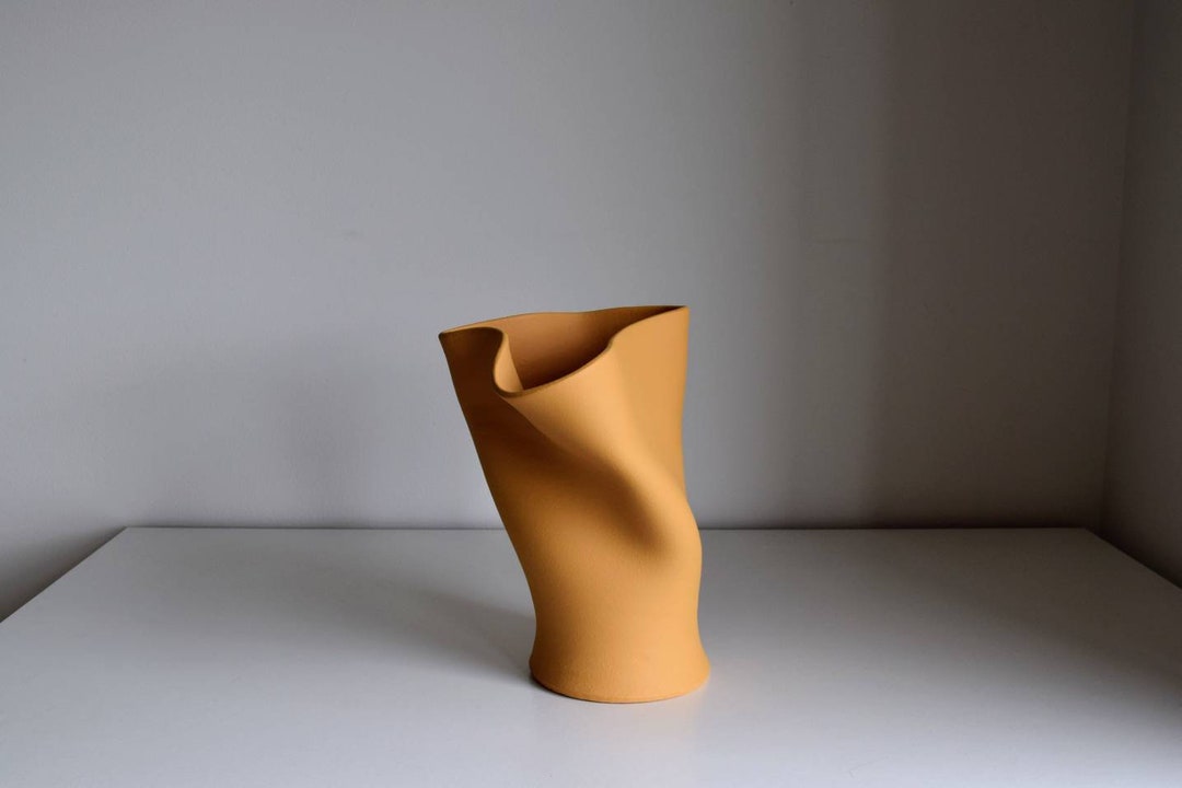 Handmade Wheel Thrown Ceramic Vase Wave Shape - Etsy