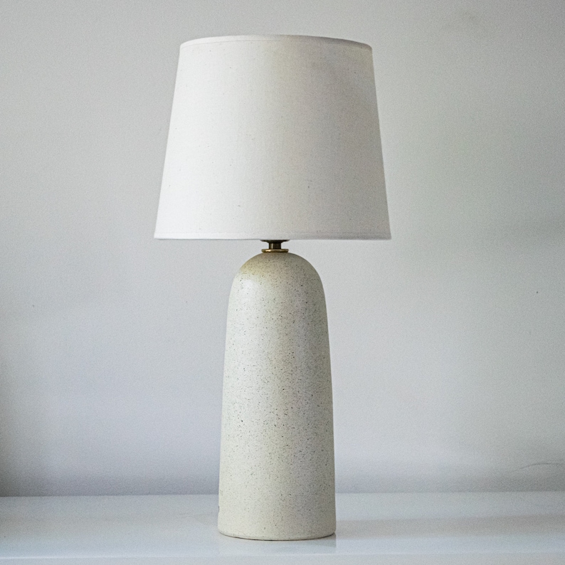 Handmade Dimmable Ceramic Table Lamp With Sanded Stone Speckled Texture DeBarro De Barro image 1