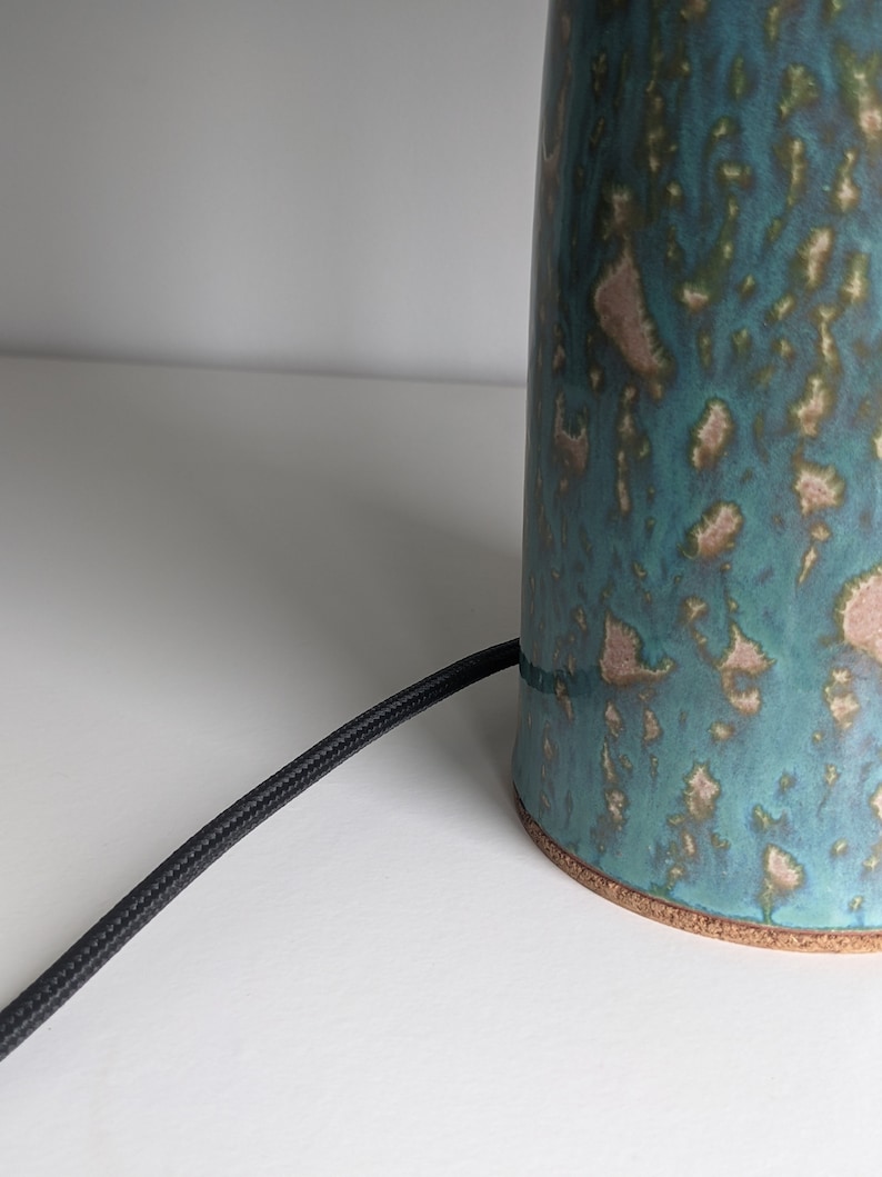 Farol Handmade Ceramic Glazed Table Lamp With Cork Base DeBarro De Barro image 2