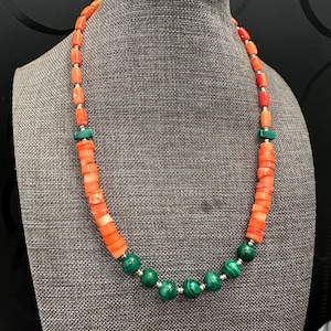 Handnade Orange Coral Necklace For Women