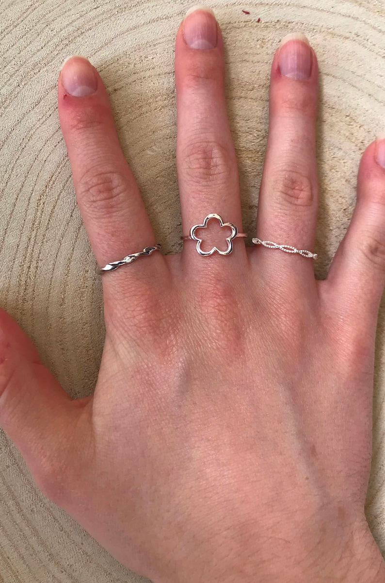 5 petals 925 Sterling Silver Ring