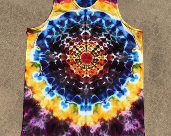 Adult Large Ice Dye Tank Top, Tye Dye Psychedelic back, Heady Gift Idea, Psychedelic Happy Birthday by Southern Iced Tees