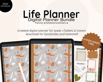 Undated Goodnotes Planner  |  Monthly Digital Planner |   Goodnotes Template | iPad Planner | Undated Planner