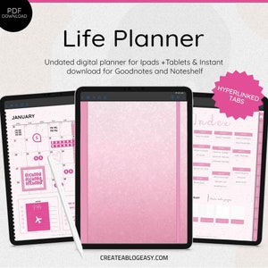 Digital Life Planer | Undatierte Tablet Organizer iPad (PDF)