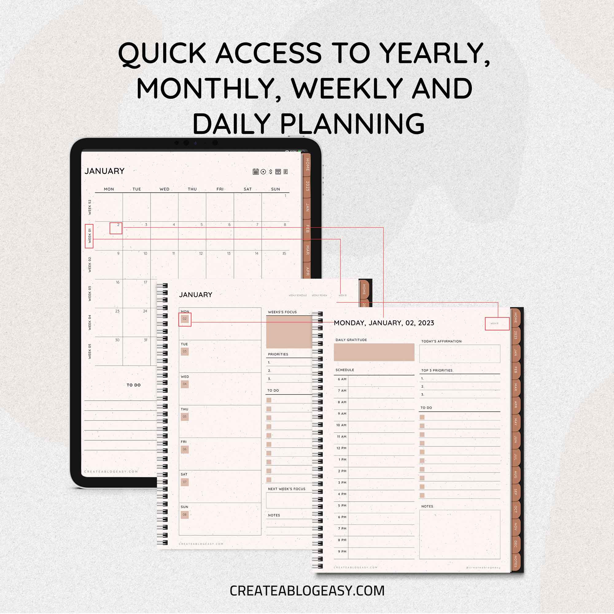 2023 Digital Planner 2023 Portrait Planner 2023 Planner Etsy UK