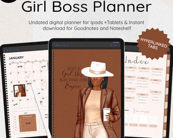 Girl Boss Digital Planner | Undated Life Planner for Goodnotes (PDF)