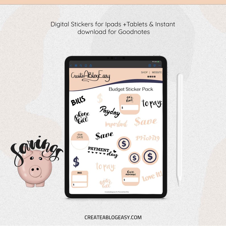 Goodnotes Stickers | Budget Stickers | Budgeting Stickers | Digital ...