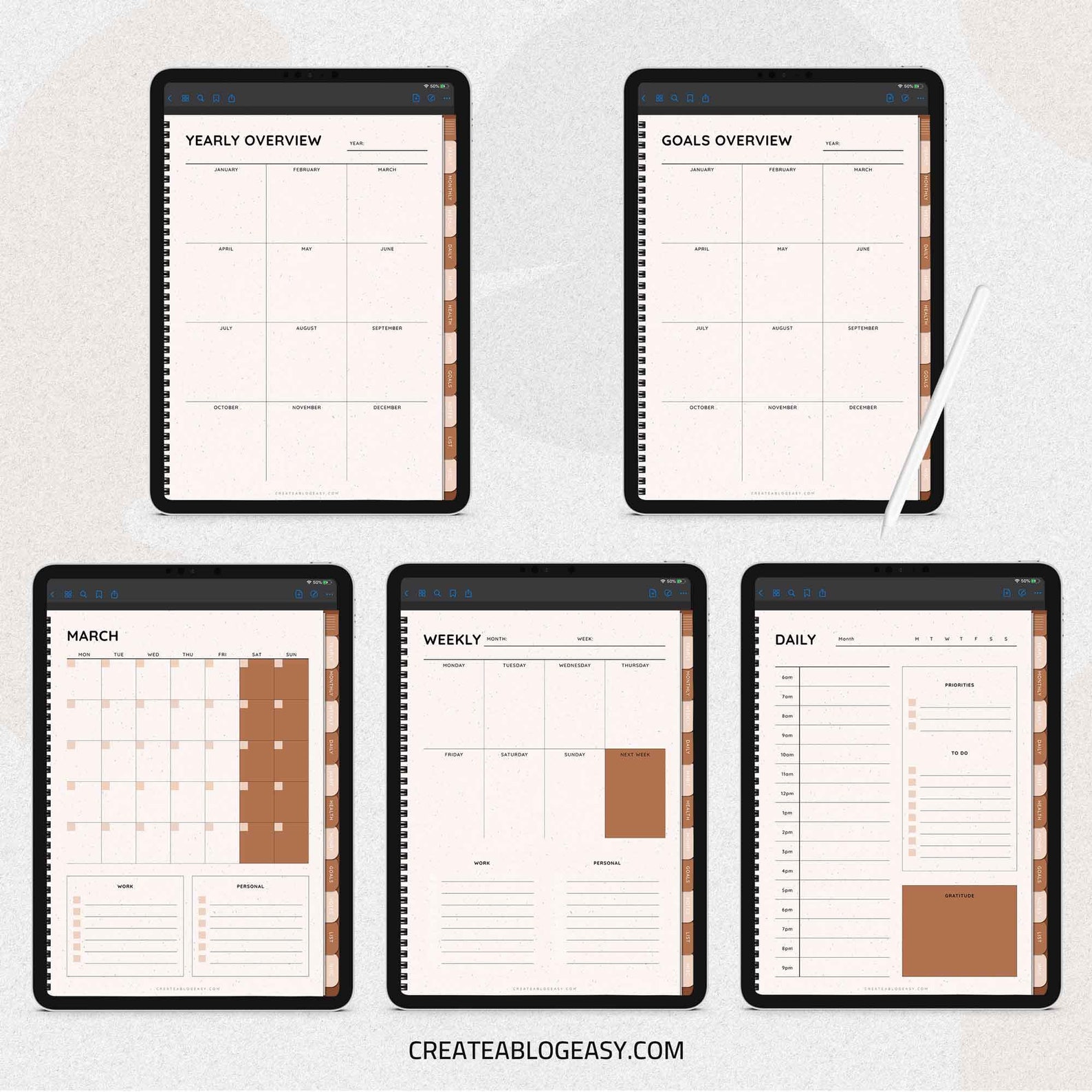 Girl Boss Planner Black Girl Planner Undated Digital Planner Black Girl
