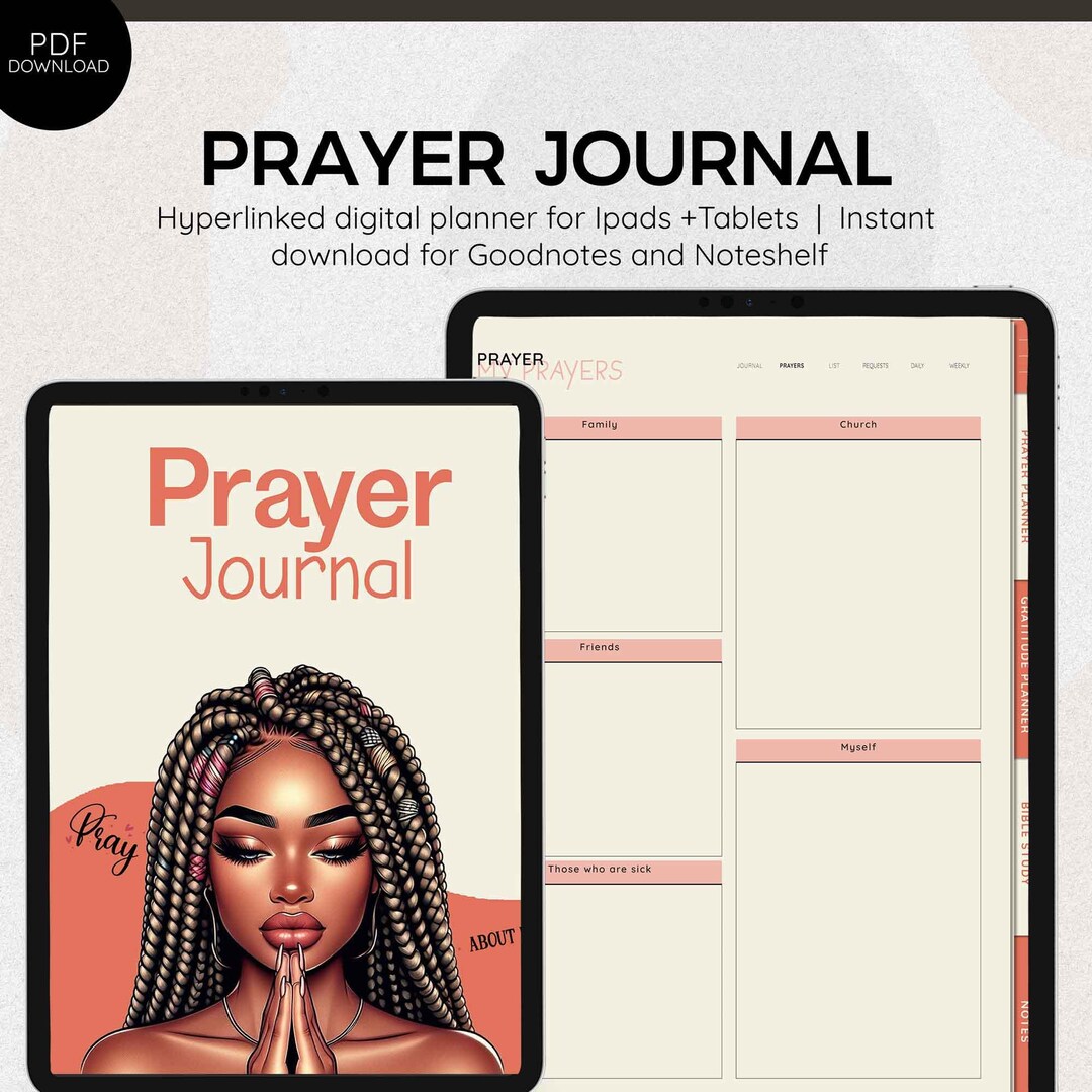 Digital Prayer Journal Fully Hyperlinked Christian Planner Prayer ...