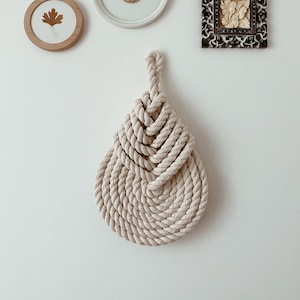 Xl boho pipa knot modern macrame wall hanging
