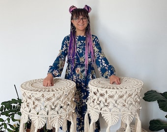 L macrame boho chandelier shade lamp wedding