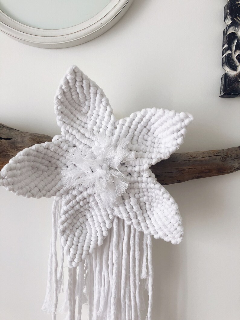 Minimalistic Macrame Flower Wall Hanging small macrame Etsy