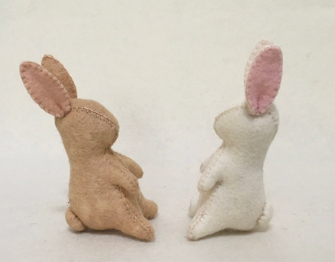 Felt rabbit standing Pure Wool Felt Animals Steiner Etsy