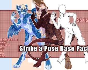 Strike a Pose Base Pack for Adoptable Makers | Commission Artists | OC Reference Sheets | Etc