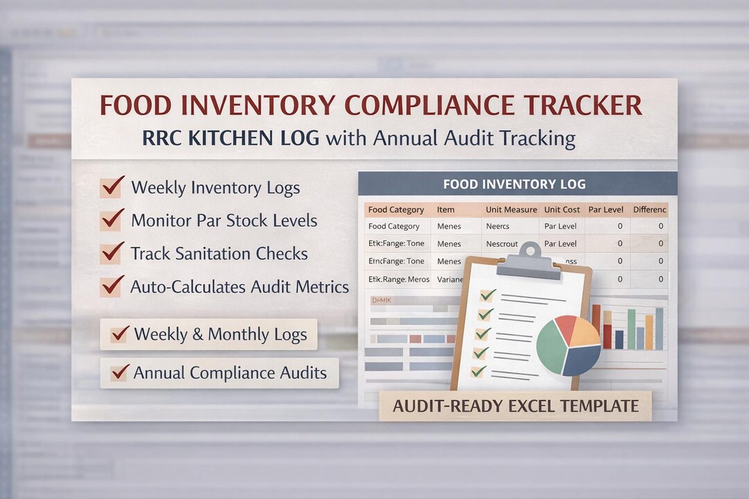 Condiment Log Food Inventory Compliance Tracker | RRC Kitchen Log With Annual Audit ...