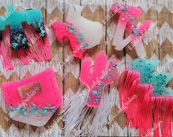Turquoise and glitter freshener,  aroma, air freshener, car scents, serape