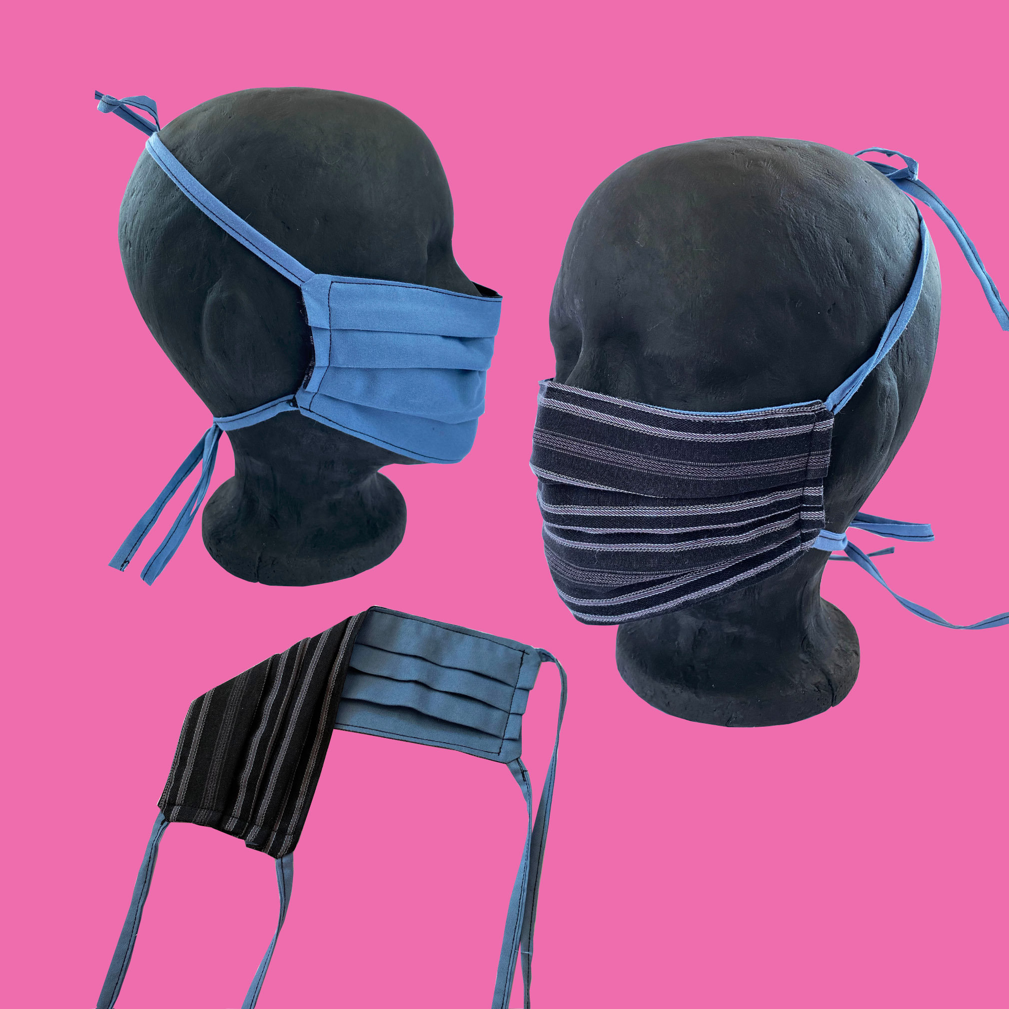 Blue and Black Face Masks handmade face masks for sale Etsy