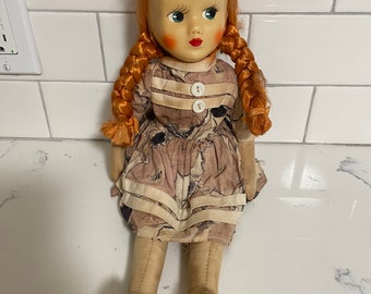 【antique doll】lithograph vintage Antique bisque head doll 174 X leather body sawdust 10