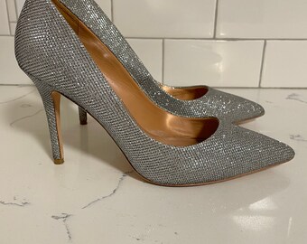silver heels size 8