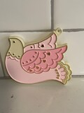 Hallmark VTG Painted Plastic Cookie Cutter - Wedding Dove Valentines Day Love