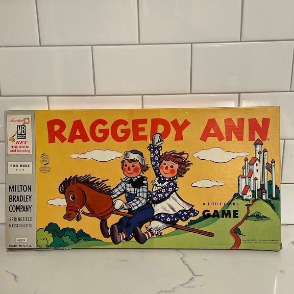 Vintage 1956 Milton Bradley Raggedy Ann Board Game and is Complete