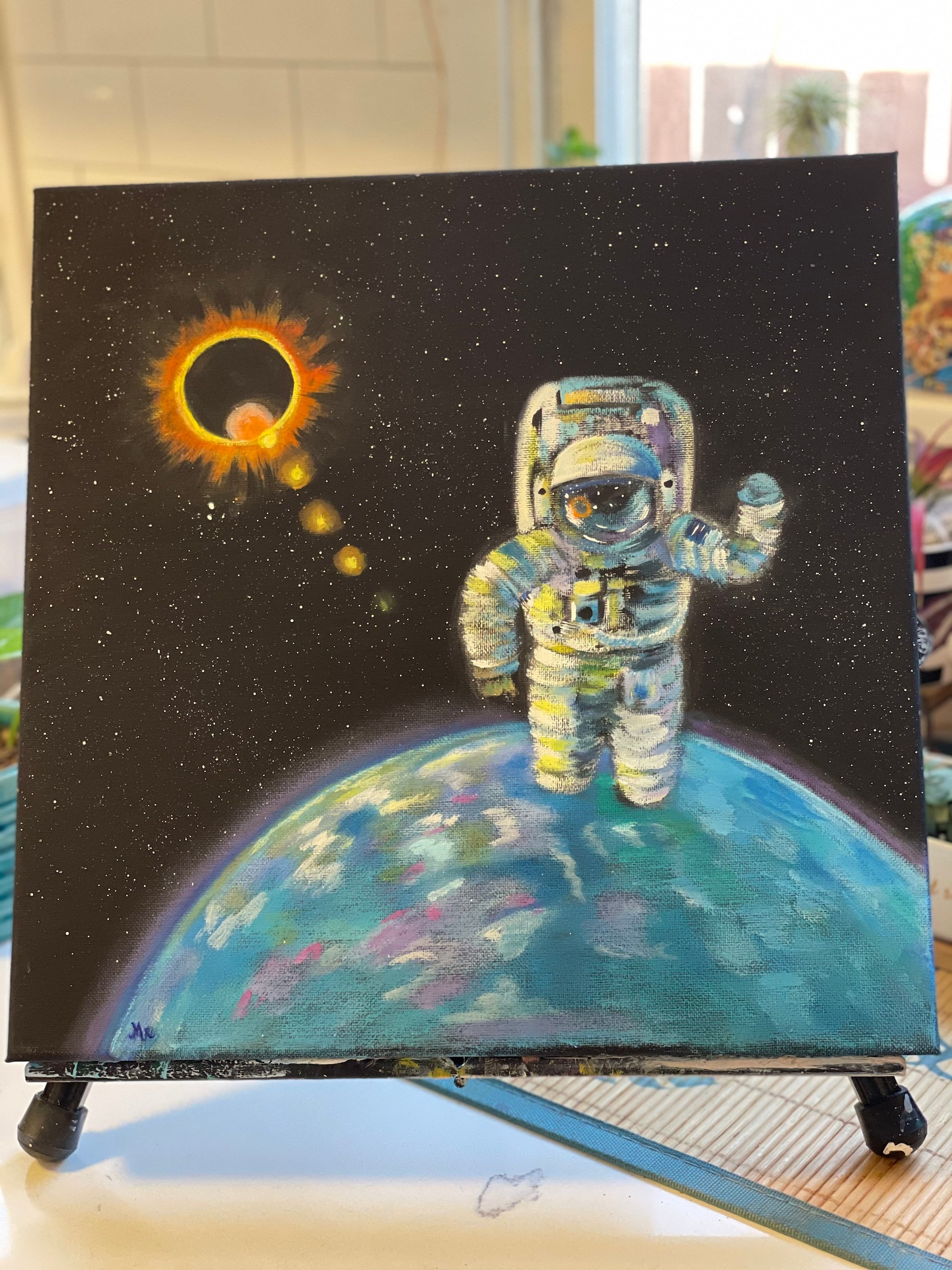 SpaceMan-Astronaut painting-Acrylic painting-Wall Art | Etsy