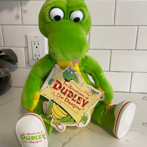 Vintage 1995 Adventures of DUDLEY THE DRAGON 14 Plush Stuffed Animal w/ Tag image 1