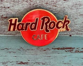 Vintage- Hard Rock Cafe HRC- Advertising Promo Round Enamel Lapel Pin
