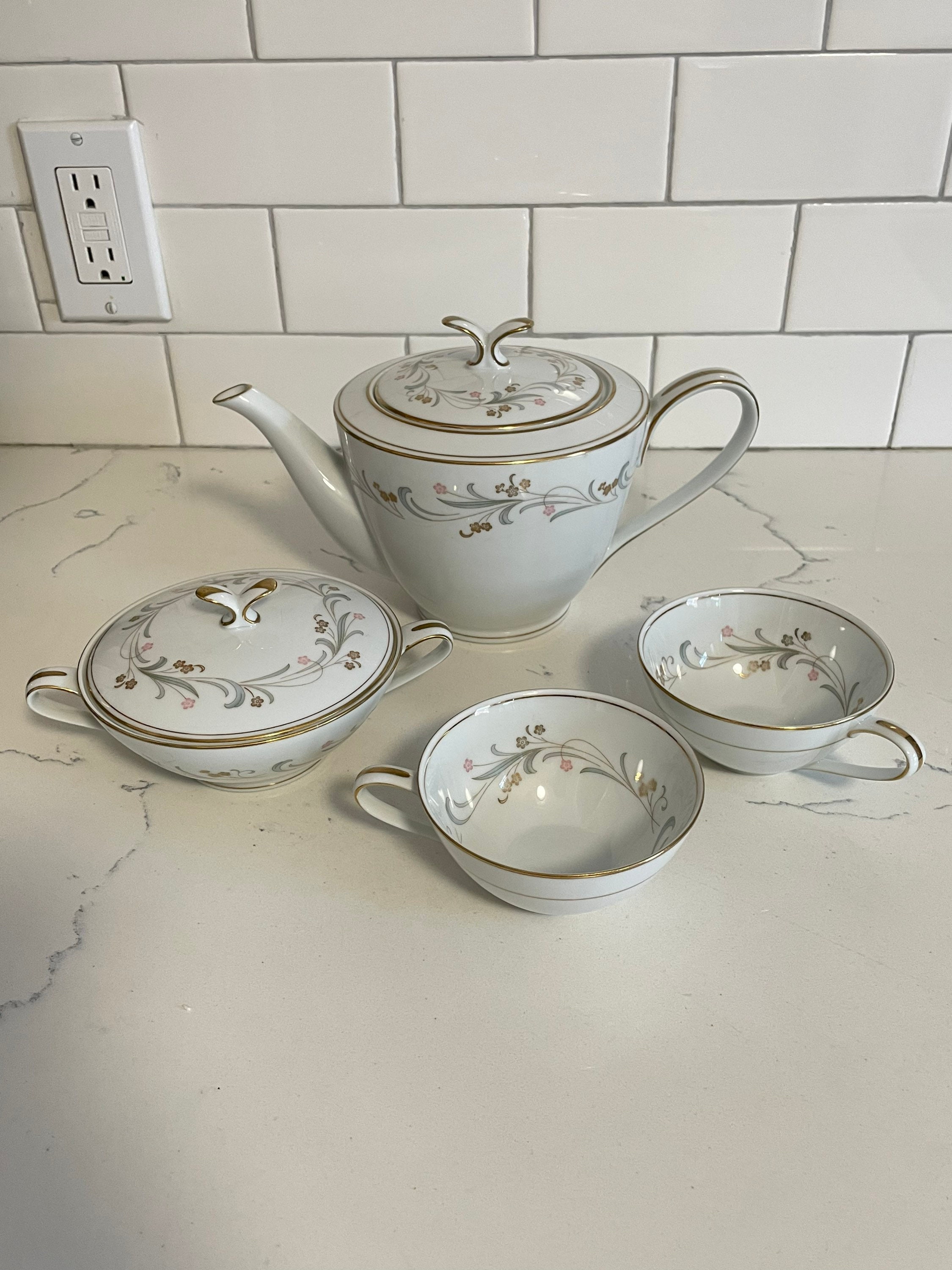 Vintage 1959-64-noritake China Tea Set-claridge-teapot-sugar Vintage 1959-64-noritake China Tea Set-claridge-teapot-sugar