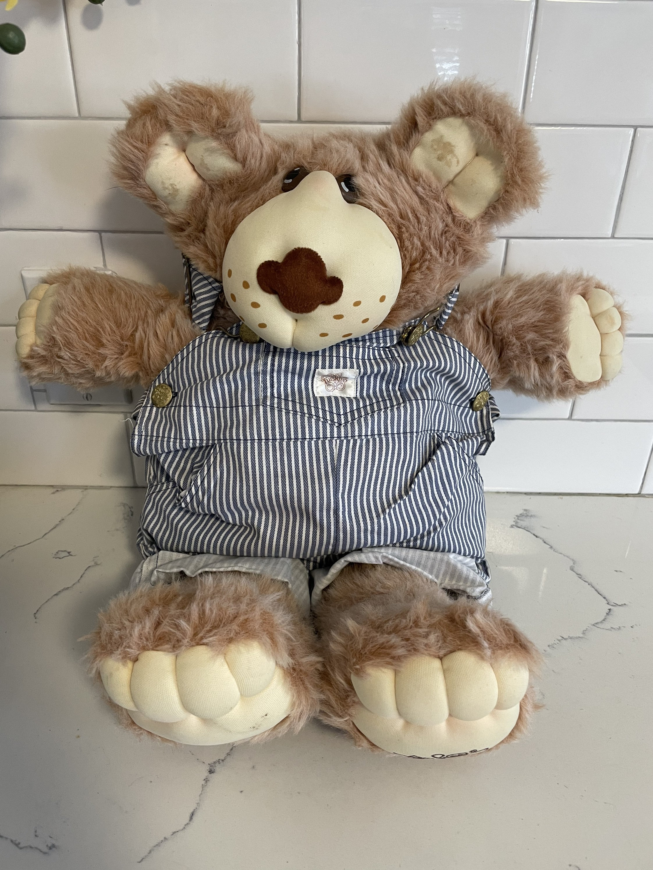 CABBAGE PATCH BABY 1980s FURSKIN BEAR LIVINGSTON DRESSED In