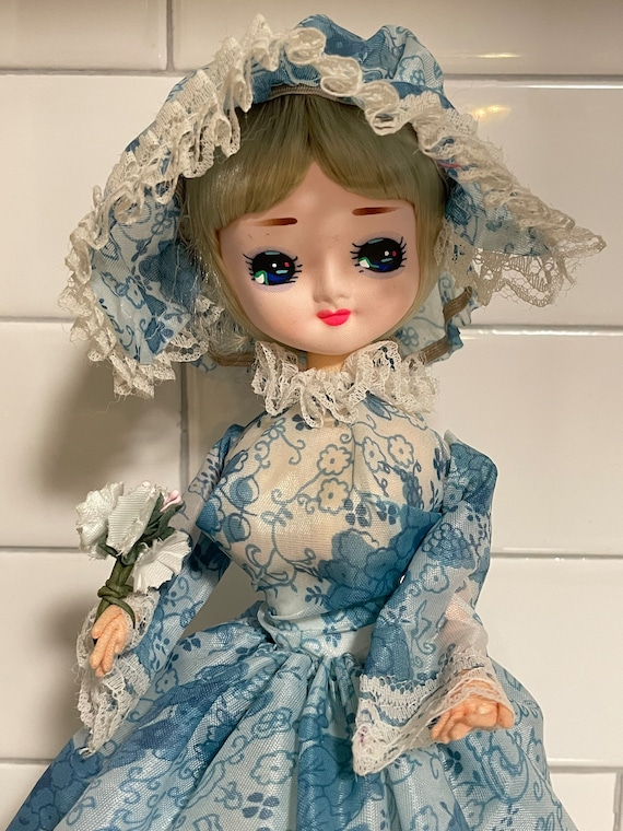 Vintage Bradley Big Eyed Daekor Art Doll Blue Dress - Etsy