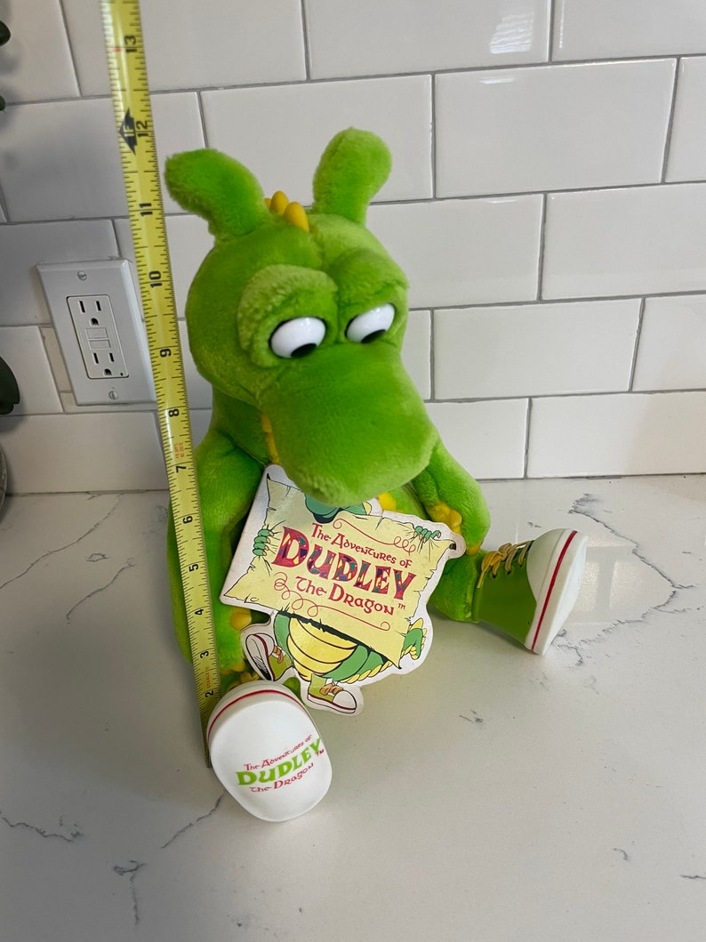 Vintage 1995 Adventures of DUDLEY THE DRAGON 14 Plush Stuffed Animal w/ Tag image 8