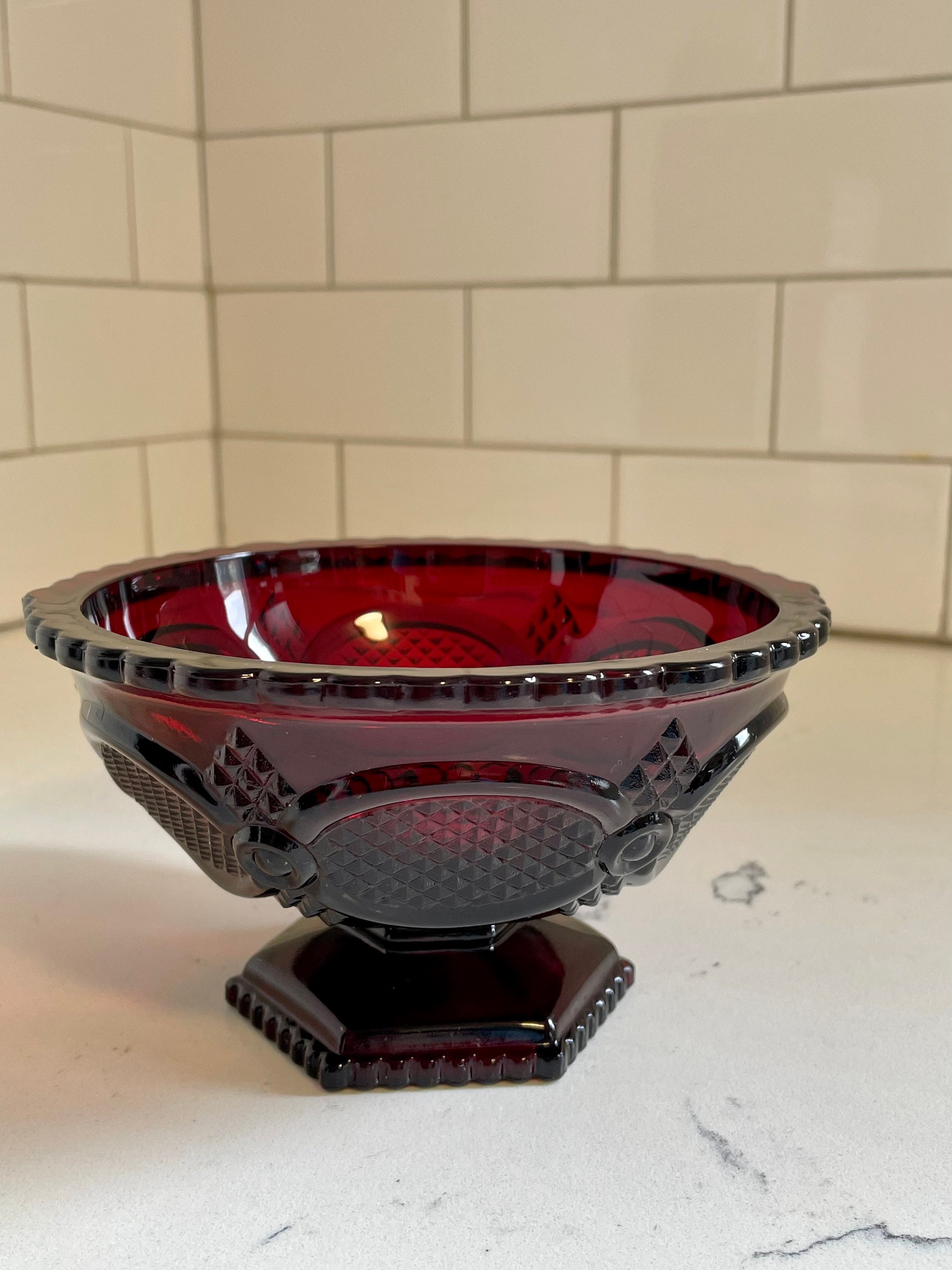 Vintage Avon 1876 Cape Cod Ruby Red Glass Candy Dish - Etsy Finland Vintage Avon 1876 Cape Cod Ruby Red Glass Candy Dish - Etsy Finland