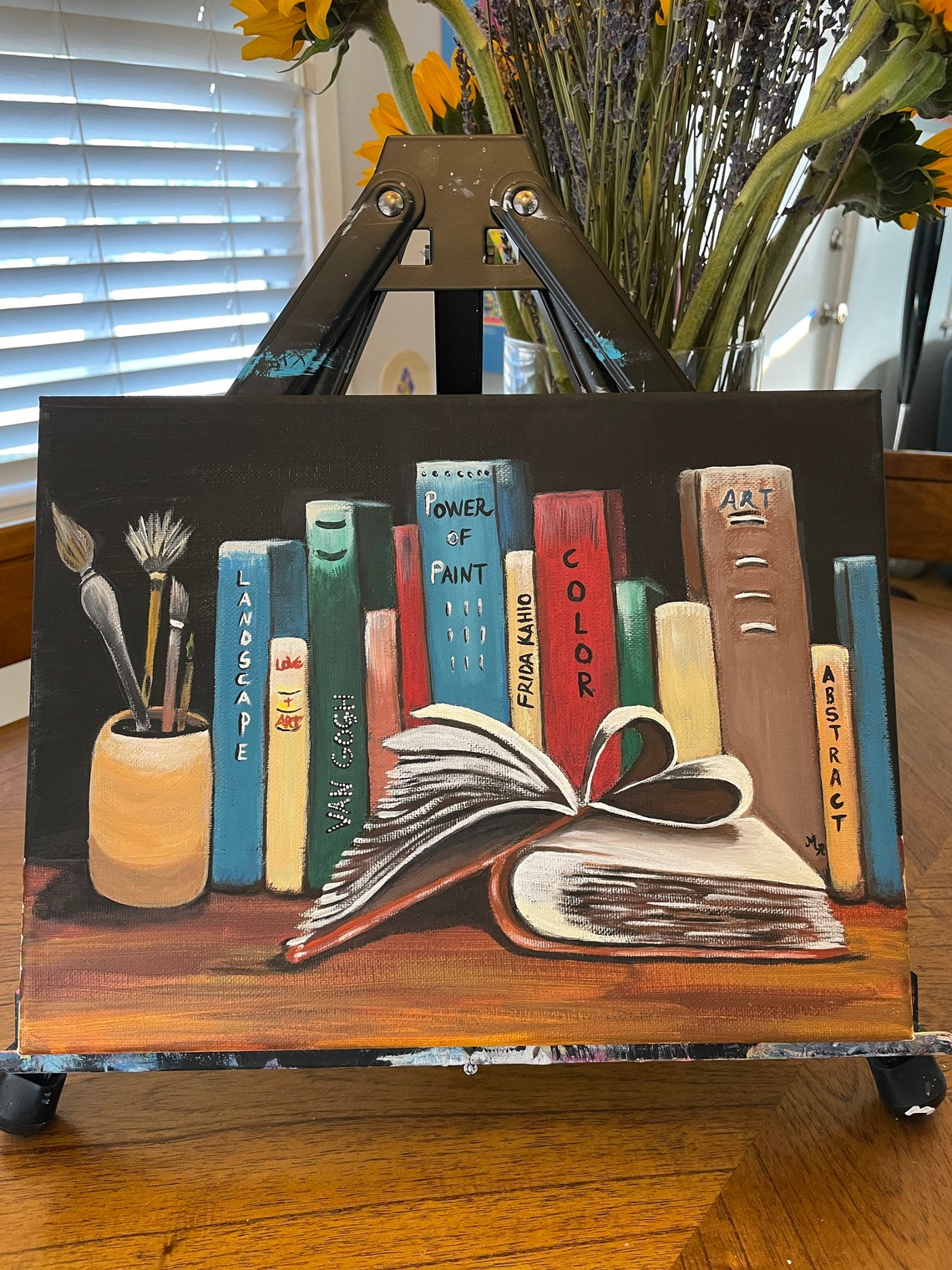 Painters Library BooksArt Hand paintedAcrylic painting Etsy