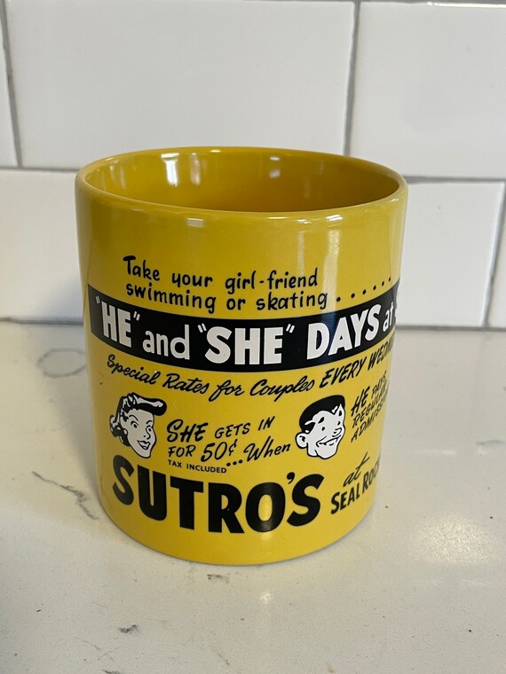 Sutro's Advertising 1960s Artwork SF History Center-yellow Coffee Mug - Etsy