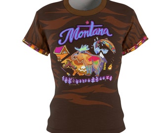 Montana Glacier Goat Limited Edition Wear - Women's AOP Cut & Sew Tee