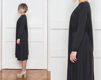 Black dress | women dress | design dress | casual dress | party dress | soft fabric | dusty black | minimalist style | asymmetric dress