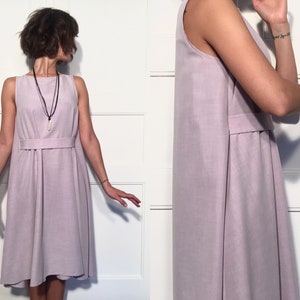 Minimalist women dress | bridesmaids dress | cocktail dress | party dress | summer dress | pale purple dress | soft dress | natural dress