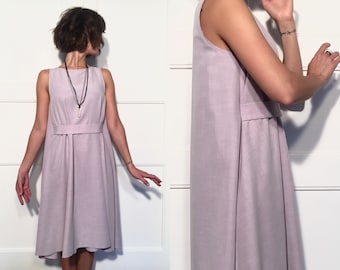 Minimalist women dress | bridesmaids dress | cocktail dress | party dress | summer dress | pale purple dress | soft dress | natural dress