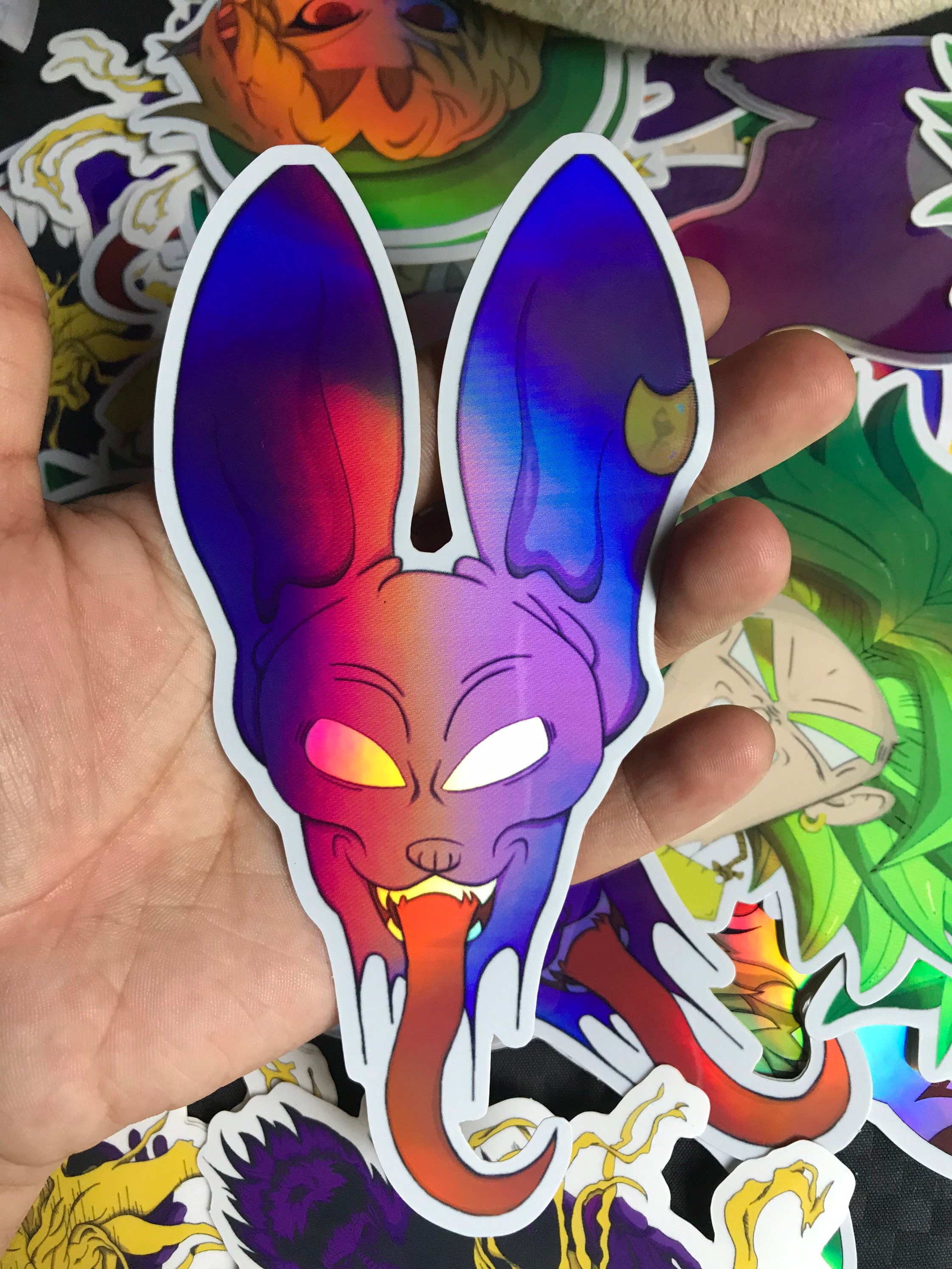 Beerus Drip Holographic Sticker | Etsy