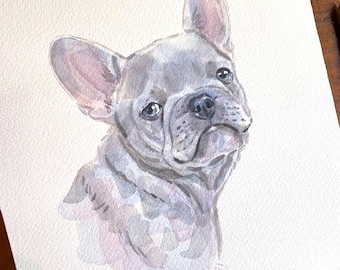 Handmade Watercolor Pet Portrait: Custom Dog & Cat Painting