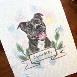 Custom Handpainted Dog portrait Custom Pet portrait Custom Pet Painting Watercolor Painting Original Painting Dog art Father&#39;s Day Gift