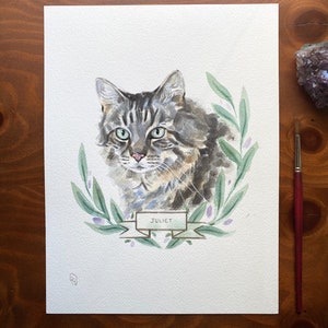 Cat Portrait Custom Cat Portrait Custom Pet Portrait Watercolor Pet Portrait Cat Portrait Custom Cat Art Cat memorial Cat Watercolor Art image 7