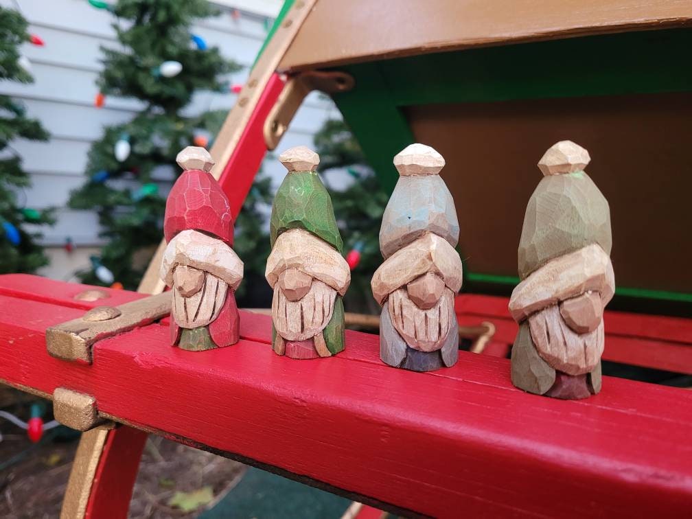 Elf wooden figurines Handmade Decorations _F – Wooden Islands