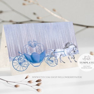 Editable Fairytale Thank You Card Template, Wedding Thank You, Bridal Shower Thank You, Bridesmaid Thank, Flat & Tent, Editable Template C49