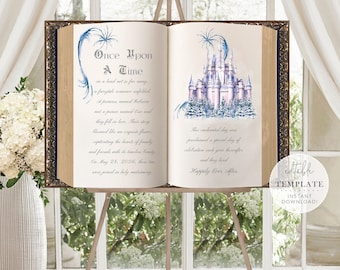 Fairytale Wedding Welcome Sign, Princess Wedding, Fantasy Wedding/Royal Wedding/Medieval Wedding Signage/Printable Editable Template C32 C49