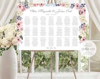Fairytale Seating Chart Template, Table Seating Plan, Fairytale Wedding Seating Sign, Storybook Wedding, Princess Wedding, H21