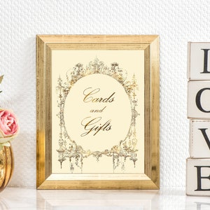 Cards And Gifts Sign, Fairytale Wedding Gift Table Sign, Wedding Signs, Wedding Signage, Wedding Reception Signs, Instant Download, WS39