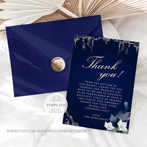 Editable Fairytale Thank You Card Template, Wedding Thank You, Bridal Shower Thank, Bridesmaid Thank, Editable Template/Digital Download W66